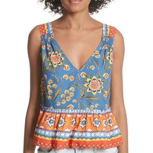 NWT • Joie • Chinaru Floral Peplum Cotton Top